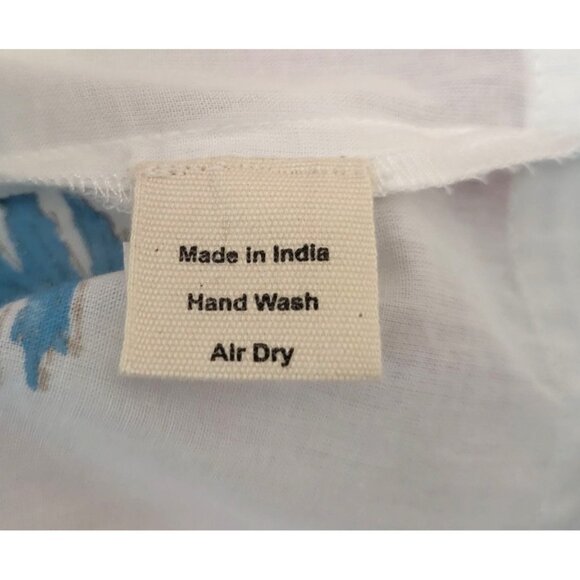 Tuckernuck x SZ Blockprints Priya Floral Boho Dress White Blue - Picture 12 of 13